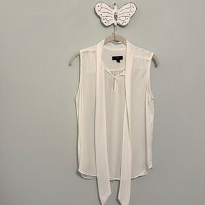 J. Crew  Blouse  Ivory Sleeveless with Ties  Small  J. Crew  365